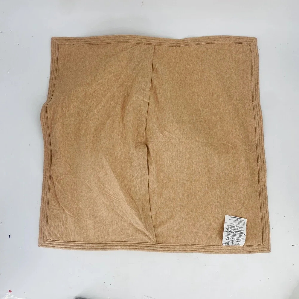 2 - West Elm Salmon Pinkish Nude Textured 100 % Cotton Euro Pillow Shams 26x26